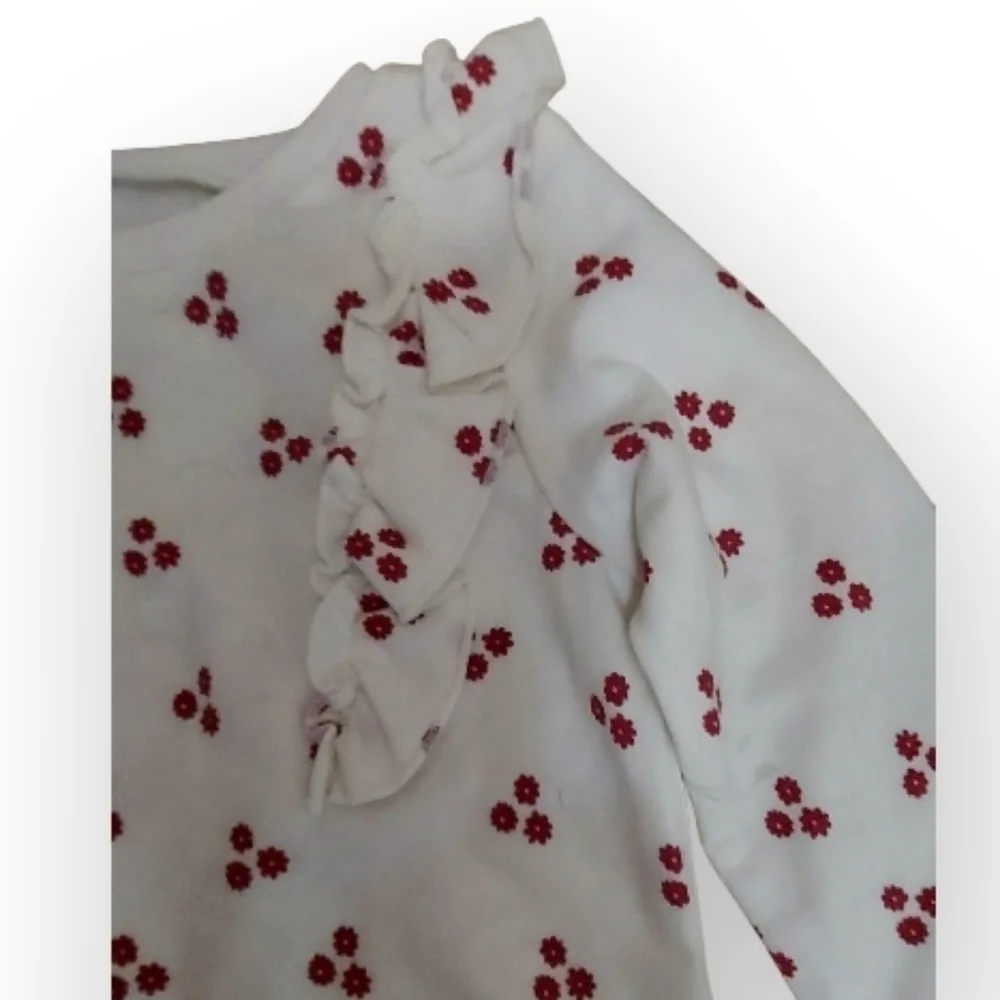 NWT Girls Okie Dokie LS Red Floral Baby Outfit ~18M